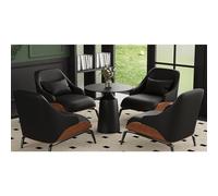 KIBONCY Sillón Individual Moderno De Estilo Italiano con Tapizado De Polipiel, Estructura De Madera Maciza Y Patas De Acero Al Carbono For Salón De Hotel(M)