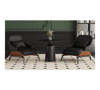 KIBONCY Sillón Individual Moderno De Estilo Italiano con Tapizado De Polipiel, Estructura De Madera Maciza Y Patas De Acero Al Carbono For Salón De Hotel(I)