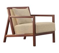 KIBONCY Sillón Individual nórdico de Madera Maciza, sillón de Estilo Chino for salón y balcón, sofá Individual de ratán Moderno y Sencillo(A1)