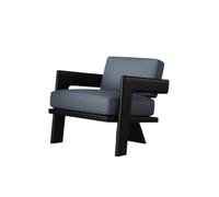 KIBONCY Sillón Individual Retro Minimalista De Madera De Fresno con Tablero De Roca Negra, Sillón Ergonómico For Cafetería, Hotel, Vestíbulo, Oficina(H)