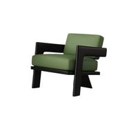 KIBONCY Sillón Individual Retro Minimalista De Madera De Fresno con Tablero De Roca Negra, Sillón Ergonómico For Cafetería, Hotel, Vestíbulo, Oficina(I)
