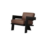 KIBONCY Sillón Individual Retro Minimalista De Madera De Fresno con Tablero De Roca Negra, Sillón Ergonómico For Cafetería, Hotel, Vestíbulo, Oficina(F)