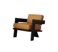 KIBONCY Sillón Individual Retro Minimalista De Madera De Fresno con Tablero De Roca Negra, Sillón Ergonómico For Cafetería, Hotel, Vestíbulo, Oficina(J)