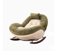 KIBONCY Sillón mecedor Color Crema, Ideal for el hogar o for Relajarse. Este sillón Individual se Puede reclinar Usar como Cama. También Sirve de balcón sofá(C)