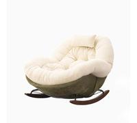 KIBONCY Sillón mecedor Color Crema, Ideal for el hogar o for Relajarse. Este sillón Individual se Puede reclinar Usar como Cama. También Sirve de balcón sofá(A)