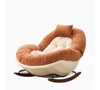 KIBONCY Sillón mecedor Color Crema, Ideal for el hogar o for Relajarse. Este sillón Individual se Puede reclinar Usar como Cama. También Sirve de balcón sofá(E)