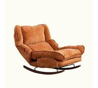 KIBONCY Sillón mecedor, sillón reclinable for Adultos, Plegable y Ajustable, Individual, Ideal for Siestas, balcón, Dormitorio, puf o Silla de Ocio(Orange)