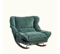 KIBONCY Sillón mecedor, sillón reclinable for Adultos, Plegable y Ajustable, Individual, Ideal for Siestas, balcón, Dormitorio, puf o Silla de Ocio(Green)