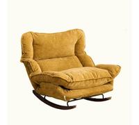 KIBONCY Sillón mecedor, sillón reclinable for Adultos, Plegable y Ajustable, Individual, Ideal for Siestas, balcón, Dormitorio, puf o Silla de Ocio(Yellow)