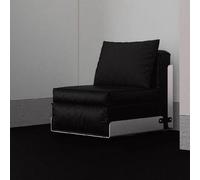 KIBONCY Sillón Moderno de Piel con Estructura metálica, sofá Modular Individual en Rojo/Negro, sillón ergonómico for salón, Dormitorio y Oficina(Black)