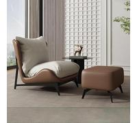 KIBONCY Sillón nórdico Individual con otomana: sillón Minimalista Italiano Tiger, Chaise Longue de diseño Moderno for salón y balcón, cómodo Ocio(Chair+Ottoman)