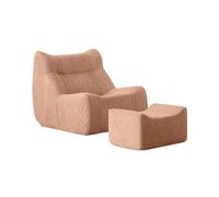 KIBONCY Sillón sofá Individual Tipo puf, Estilo Minimalista Moderno, Vintage, Oruga Informal, reclinable o Convertible en Cama, sillón de balcón(Pink,B)