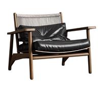 KIBONCY Sillones Individuales de ratán y Madera Maciza de Estilo WABI-sabi Antiguo, Ideales for la recepción de Villas y hoteles Tipo casa Rural.(A2)