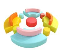 KIBONCY Simple Curved Sofa Cabinet Combination, Modern Modular Curved Sofa Set,for Kindergarten, Dance Studio, Art Room, Lobby & Reception Area(6)