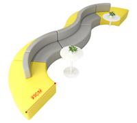 KIBONCY Simple Curved Sofa Cabinet Combination, Modern Modular Curved Sofa Set,for Kindergarten, Dance Studio, Art Room, Lobby & Reception Area(8)