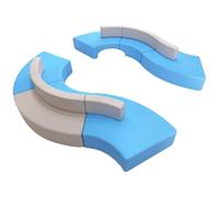 KIBONCY Simple Curved Sofa Cabinet Combination, Modern Modular Curved Sofa Set,for Kindergarten, Dance Studio, Art Room, Lobby & Reception Area(10)