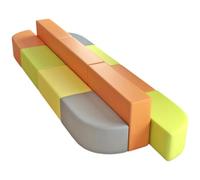 KIBONCY Simple Curved Sofa Cabinet Combination, Modern Modular Curved Sofa Set,for Kindergarten, Dance Studio, Art Room, Lobby & Reception Area(2)