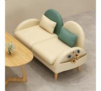 KIBONCY Small Loveseat Sofa for Spaces, Mid Century Modern,Faux Leather, for Space, Living Room, Bedroom, Apartment, Home Office(G)