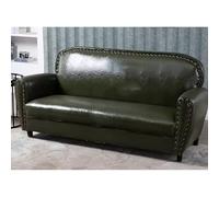 KIBONCY Sofá Americano Vintage de Cuero con Respaldo Alto, sillón capitoné for Sala de Estar, Estudio, Bar, Muebles de Estilo Industrial for Espacios pequeños(N,Triple Seat)