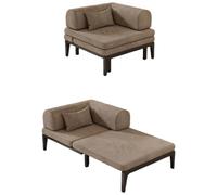 KIBONCY Sofá Cama Convertible con Estructura de Acero al Carbono, sofá Cama de Pana de Esponja 45D for Espacios pequeños(Brown,106x135x84cm)