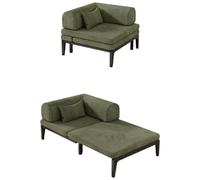 KIBONCY Sofá Cama Convertible con Estructura de Acero al Carbono, sofá Cama de Pana de Esponja 45D for Espacios pequeños(Green,106x120x84cm)