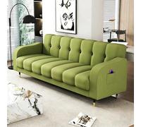 KIBONCY Sofá Cama Convertible de Piel sintética Resistente a los arañazos, sofá Plegable Doble Uso 2 a 4 plazas for Espacios pequeños, Sala Estar, apartamento, Dormitorio, Multifuncional(Green,240cm)