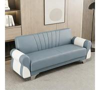 KIBONCY Sofá Cama Convertible Minimalista Moderno, sofá de Tela técnica una Plaza for Sala Estar pequeña, Plegable Doble Uso con más 10 Opciones Color(Blue,Single)