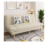 KIBONCY Sofá Cama De Lino, Sofá De Asiento Profundo con Respaldo Ajustable, Esponja De Alta Densidad Y Marco De Madera, Cómoda Cama For Vivir En Un Apartamento(D,1.2M)