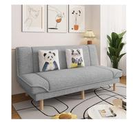 KIBONCY Sofá Cama De Lino, Sofá De Asiento Profundo con Respaldo Ajustable, Esponja De Alta Densidad Y Marco De Madera, Cómoda Cama For Vivir En Un Apartamento(E,1.8M)