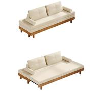 KIBONCY Sofá Cama extraíble, sofá Cama de tamaño Completo con Esponja de Alta Densidad 45D, Fundas extraíbles, sofá de Dos plazas para Sala de Estar, apartamento(White,65cm)