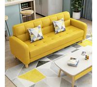 KIBONCY Sofá Cama Moderno y Minimalista, Convertible Multifuncional for Sala de Estar pequeña, Dormitorio casa Alquiler, sofá Compacto Que Ahorra Espacio(Yellow PU,240cm)