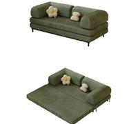 KIBONCY Sofá Cama Plegable Convertible, sofá de Dos plazas 2 en 1, sofá Cama de Pana, sofá futón para Espacios pequeños, Sala de Estar, Dormitorio, sin Montaje(A,150CM)