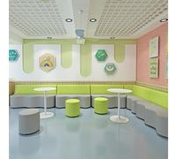 KIBONCY Sofá con Respaldo en Forma de Onda Área Alianza for Descanso en el jardín Infantes y institución de capacitación for Padres e Hijos Aula Baile en Sala Actividades Museo Ciencias(150x60x72cm)