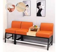 KIBONCY Sofá con Vista a la Sala de Billar Madera Maciza: sillón tapizado PU 2 a 3 plazas, Asientos Especiales for Banquetes en Estilos Estructura Completa(Style C Orange 3 Seater)