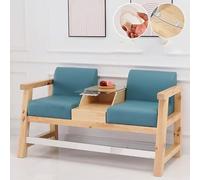 KIBONCY Sofá con Vista a la Sala de Billar Madera Maciza: sillón tapizado PU 2 a 3 plazas, Asientos Especiales for Banquetes en Estilos Estructura Completa(Style A Blue 2 Seater)