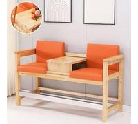 KIBONCY Sofá con Vista a la Sala de Billar Madera Maciza: sillón tapizado PU 2 a 3 plazas, Asientos Especiales for Banquetes en Estilos Estructura Completa(Style A Orange 2 Seater)