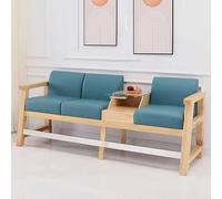 KIBONCY Sofá con Vista a la Sala de Billar Madera Maciza: sillón tapizado PU 2 a 3 plazas, Asientos Especiales for Banquetes en Estilos Estructura Completa(Style B Blue 3 Seater)