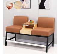 KIBONCY Sofá con Vista a la Sala de Billar Madera Maciza: sillón tapizado PU 2 a 3 plazas, Asientos Especiales for Banquetes en Estilos Estructura Completa(Style C Brown 2 Seater)