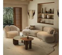 KIBONCY Sofá Curvo de Tela, sofá de Estilo Mediano con Forma de Arco, recepción, vestíbulo de oficinas de Ventas de Hotel, área de Descanso empresarial(B2.4M)