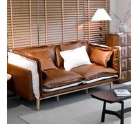 KIBONCY Sofá de 2 a 3 plazas con Asientos Profundos y reposabrazos Anchos, sofás Retro para Sala de Estar, cómodos sofás futón de 3 plazas, sofá tapizado Moderno(2.4M)