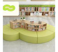 KIBONCY Sofá De Almacenamiento for Jardín De Infantes, Vestíbulo De Oficina, Librería De Recepción Creativa De Forma Irregular for La Escuela, Biblioteca Curva(C)