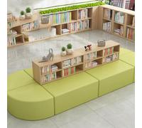 KIBONCY Sofá De Almacenamiento for Jardín De Infantes, Vestíbulo De Oficina, Librería De Recepción Creativa De Forma Irregular for La Escuela, Biblioteca Curva(A)