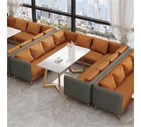 KIBONCY Sofá De Cabina De Restaurante De Té,Sofás Informales Y Juego De Mesa,Sofás De Cafetería Comercial,con Espuma De Alta Resiliencia Y Estructura De Hierro Forjado(Orange,128 * 65 * 70cm)
