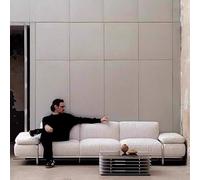 KIBONCY Sofá de Cuero Bauhaus Minimalista Mediados Siglo: sofá Recto Estilo Italiano 3 a 4 plazas con Estructura Acero Inoxidable for Salas Estar pequeñas y Grandes(White,3 Seater)