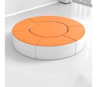 KIBONCY Sofá de jardín de Infantes y Descanso del Centro de educación temprana: sofá Largo con Arco de Cuero de Pata de Gato con combinación Redonda for la Espera de los Padres(C)