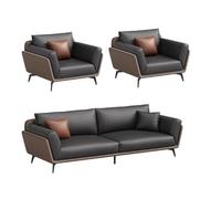 KIBONCY Sofá De Oficina Área Recepción Cuero Moderna Y Sencilla For Reuniones Jefes Visitantes, Combinada con Un Juego Mesa Centro For Relajarse. Oferta Paquete(E)
