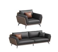 KIBONCY Sofá De Oficina Área Recepción Cuero Moderna Y Sencilla For Reuniones Jefes Visitantes, Combinada con Un Juego Mesa Centro For Relajarse. Oferta Paquete(D)