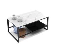 KIBONCY Sofá De Oficina Área Recepción Cuero Moderna Y Sencilla For Reuniones Jefes Visitantes, Combinada con Un Juego Mesa Centro For Relajarse. Oferta Paquete(G)