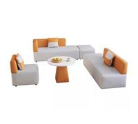 KIBONCY Sofá De Recepción Cuero Moderno, Asientos Salón Oficina Creativos For Área Espera, Institución Capacitación En El Vestíbulo, Banco Acolchado Grado Comercial(F)