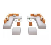 KIBONCY Sofá De Recepción Cuero Moderno, Asientos Salón Oficina Creativos For Área Espera, Institución Capacitación En El Vestíbulo, Banco Acolchado Grado Comercial(E)